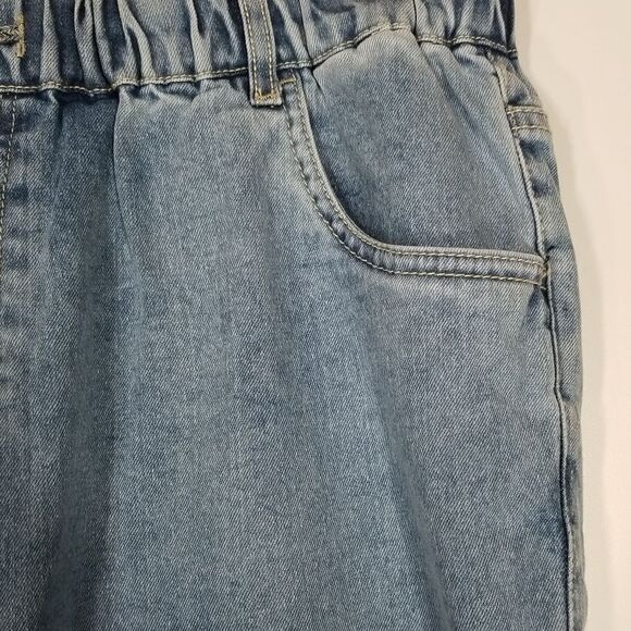 NWT Elasticated-Waist Denim Trousers in Blue Womens Size 34 - Picture 4 of 12